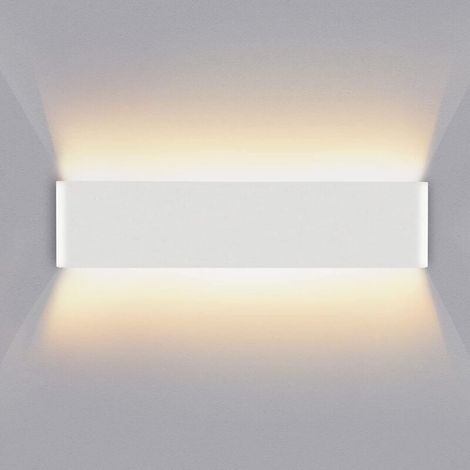 18 W, 30 cm, nach oben und unten gerichtete Wandleuchten für den Innenbereich, Aluminium, dekorative/moderne Wandlampe, warmweiß 3000 K, Wandleuchten, geeignet für Wohnzimmer, Schlafzimmer, Flur (weiß (1/4)