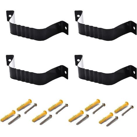 Adaptateur de tuyau de descente Sangle de tuyau de descente de gouttière 3x4 Sangle de guidage 3x4 (paquet de 4) (noir) (1/3)