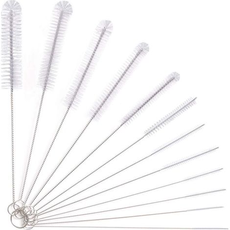 12Pcs Tube Brosse de Nettoyage,Goupillon Nettoyage,Brosse de Nettoyage Tube pour Bouteille, Tuyau Brosses de Nettoyage