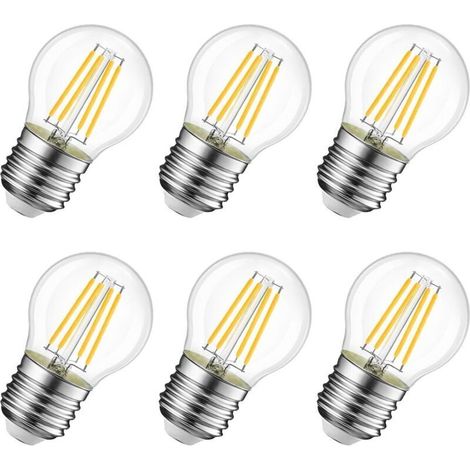 Vintage 4W E27 G45 LED bulb, equivalent to a 35W incandescent bulb, 410 lm, warm white 2400K, Edison Global style, non-dimmable, pack of 6 (1/5)
