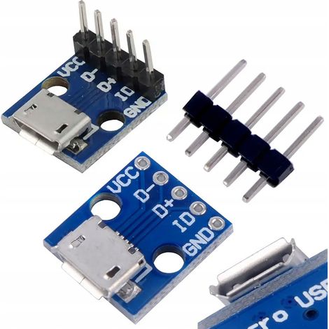 Rosfix Micro-USB-5-Pin-Buchse, auf die Platine gelötet