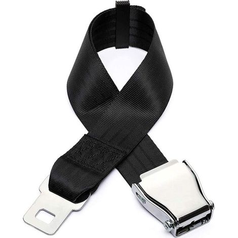 Extension de ceinture de sécurité pour avion, Pièces de ceinture de sécurité pour avions réglables universelles avec boucle en acier inoxydable Clip 50-80 CM Airlines for Travel by Kayear (1/5)