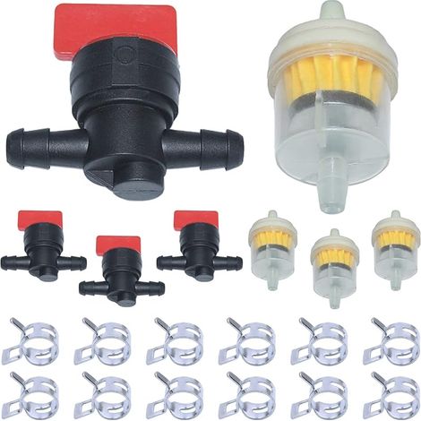 Robinet à Essence Replace pour Briggs S 493960 494768 698183 pour Tecumseh 35857 pour John Deere AM107340, 6mm Robinet D'essence Kit pour Tondeuse Tracteur Jardi Moto (1/5)