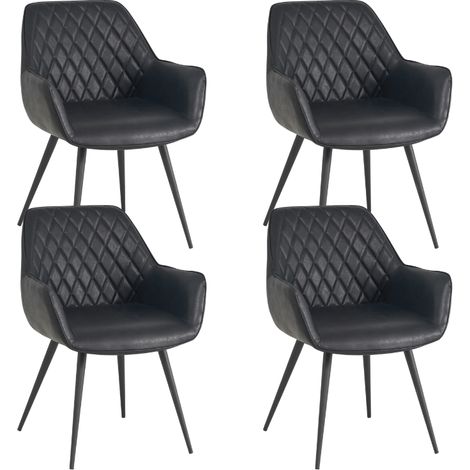 Set mit 4 industriellen Esszimmerstühlen „Cara“ mit schwarzem (1/5)