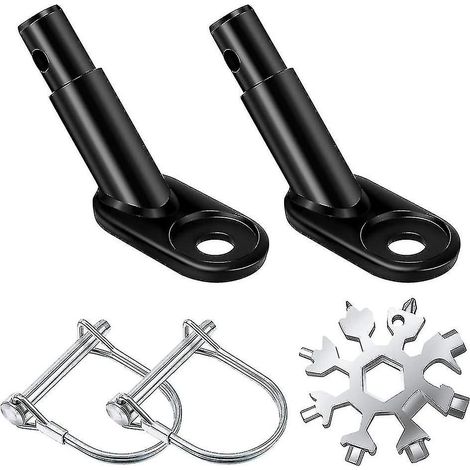jeux de connecteurs en acier pour attelage de remorque de vélo, adaptateur de crochet de remorque, attelage de fixation avec outil multifonction Snowflake 18 en 1 (1/4)
