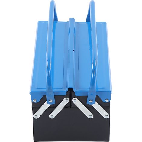 Boîte à outils cantilever en fer, 2 niveaux, 3 plateaux, bicolore, pliable, 400 mm, pour la maison et la voiture (1/5)