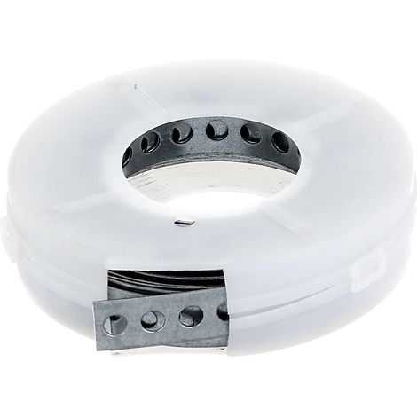 Bande perforée – en acier galvanisé Sendzimir 3 m – Largeur 12 mm – Ø trou 5 mm – Enroulée – Marque Alberts (1/2)