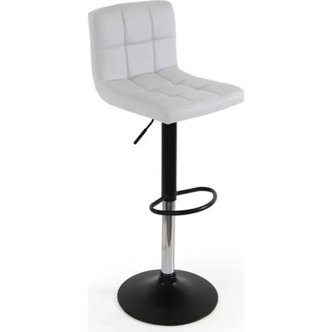 Set aus 2 weißen Barhockern, höhenverstellbar 80-110 cm