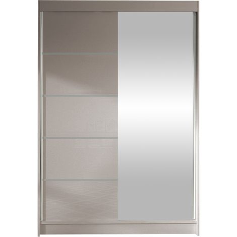 Armoire Closico Salvor III, Cachemire, 200x120x58cm, Portes d'armoire: Coulissantes, Nombre d'étagères: 5