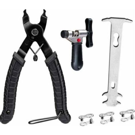 Outils de chaîne de vélo avec crochet de chaîne, pince à maillons de vélo + séparateur de chaîne de vélo + vérificateur de chaîne de vélo pour vélo (1/5)