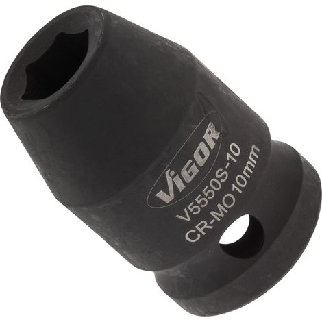 VIGOR Douille à cliquet V5550S-10 carré creux 12,5 mm (1/2 pouce) profil hexagonal externe 10 (1/4)