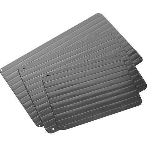 Lot de 3 Planches de Décongélation Rapide en Aluminium Cuisine - Décongélateur pour Viande, Poisson, Légumes et Fruits - Accessoire de Cuisine Multifonction (1/4)