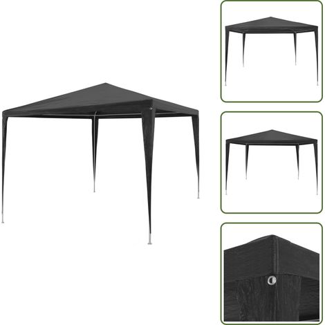 Partyzelt 3x3 m PE Anthrazit - Pavillon - Gartenpavillon - Partyzelt - Sonnensegel - Außengarten (1/5)