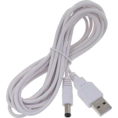 Câble d'alimentation USB mâle vers DC 5.5x2.5mm pour routeur, enceinte, LED - 2 mètres (1/4)
