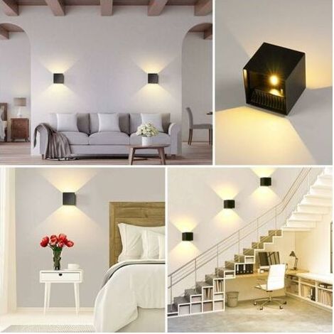 Applique murale étanche extérieur led simple réception fond applique murale BD80 noir 12W étanche réglable lumière chaude (1/4)