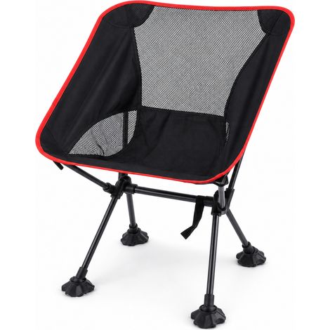 Chaise pliante extérieure respirante type lune noir rouge S (1/5)