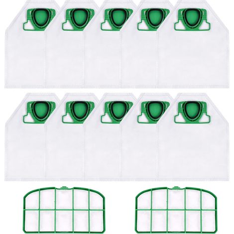 Staubsaugerbeutel für Vorwerk Kobold VK200 FP200 10 Stück Staubbeutel und 2 Motorschutzfilter Microvlies Filtertüten Ersatz Beutel Zubehör für Vorwerk Kobold VK 200 FP 200 Staubsauger (1/5)