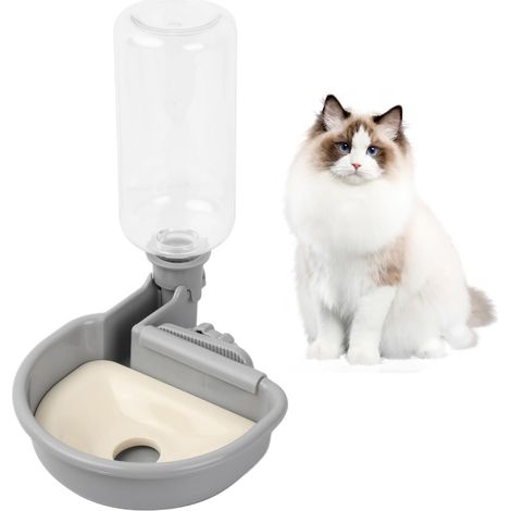 Distributore d'acqua per cani, distributore d'acqua per cani da 480 ml, abbeveratoio per cani per gabbia, ciotola per l'acqua con bottiglia, fontana automatica a gravità per gatti, cani e piccoli anim