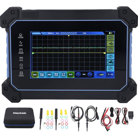 Oscilloscope 4 canaux avec multimètre intégré, écran tactile multifonction, mesure AC 100-240V, prise UE, appareil de test électronique professionnel (1/5)