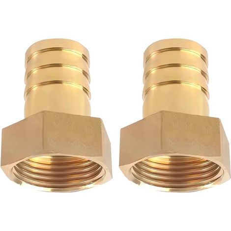 Lot de 2 douilles de tuyau IG en laiton de 1" x 25 mm, raccord de tuyau IG 1" x 25 mm, adaptateur avec 2 colliers de serrage (1/5)
