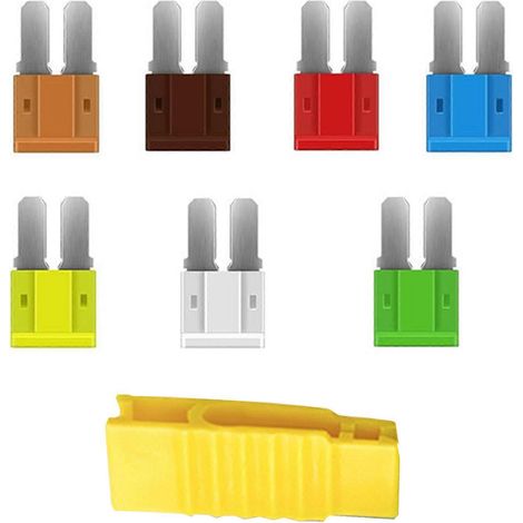 126 fusibles standard pour automobiles/camions (5A/7,5A/10A/15A/20A/25A/30A), kit combiné de fusibles à longue patte, compatible avec les voitures, les bateaux et les camions, durable, plusieurs coule (1/5)