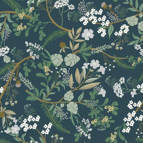 Papier Peint Autocollant Motif Fleurs Vertes 40 x 300cm Film Autocollant Pour mur Feuille Fleur Papier Peint Vinyle Amovible Film Adhésif Pour Salon Chambre à Coucher Cuisine Placards (1/5)