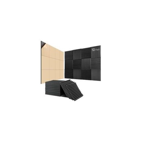 Lot de 12 Mousse Acoustique Autocollante, Panneaux Acoustique, 30 X 30 X 2.5cm, Mousse Anti Bruit, Gaming, Podcasting, Studio d'enregistrement, Bureaux (1/5)