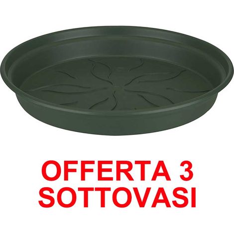 ELHO OFFERTA 3 SOTTOVASO GREEN BASICS SAUCER 29CM VERDE