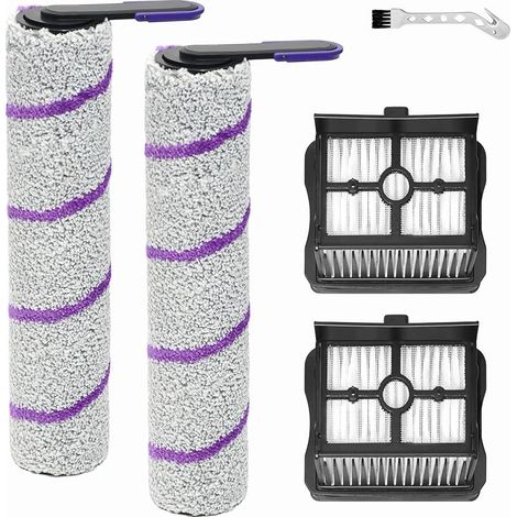 Brosse à rouleaux de pièces de rechange pour Rowenta X-Clean 10, pour Narwal S20 Pro accessoires l'aspirateur humide et sec, rouleau de brosse 2 + 2 filtres HEPA + brosse de nettoyage (1/5)