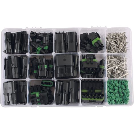 Connecteurs électriques étanches Delphi – Assortiment 426 pièces – Pour câbles 1.5mm² à 2.5mm² – Joints d'étanchéité inclus