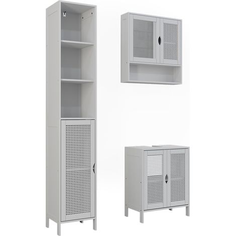 Juego de muebles de baño de 3 piezas Liora, Blanco, 3 partes, Vicco (1/5)