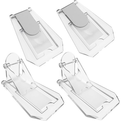Verrous de sécurité enfant pour portes coulissantes en verre - Lot de 4 verrous de sécurité enfant transparents pour portes coulissantes. Installation sans perçage. Verrous sans clé avec ruban adhésif (1/5)
