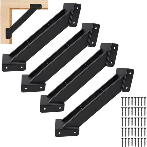 Lot de 4 supports d'angle à 45 degrés - Connecteur de poutre / connecteur de poteau / connecteur d'angle en bois - Support d'angle pour poutres en bois - Kit de support pour pergola / supports (1/5)