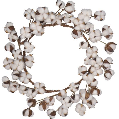 Couronne de coton artificiel pour porte d'entrée, cheminée, fenêtre, décoration, 60 têtes, fausse couronne de coton (1/5)