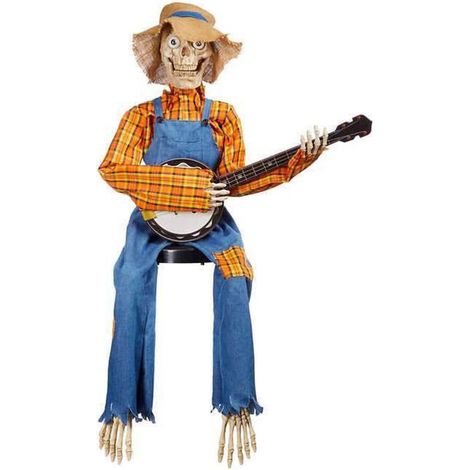 FNNMNNR Funny Animated Dueling Banjo Skeletons Halloween Animated Banjo Skeletons Animated Halloween Decorations