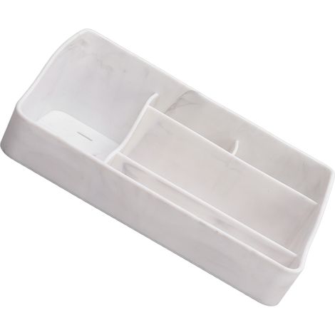 Organisateur de maquillage à grille en silicone, boîte de rangement pour cosmétiques, soins de la peau, rouges à lèvres, pinceaux, lotions, fards à paupières, vernis à ongles, bijoux, couleur marbre.