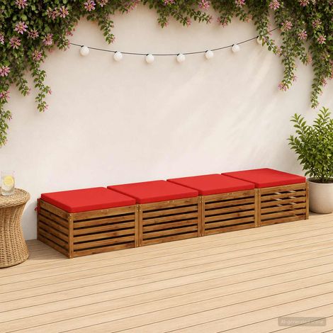 vidaXL 4-Piece Seat Cushions SOEST 4 pcs 100% Polyester Red (1/5)