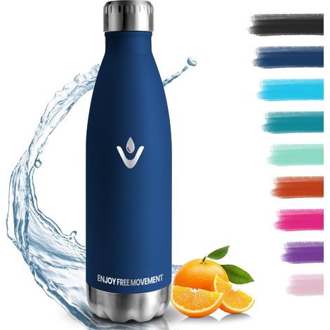 Gourde Isotherme - 500ML - Gourde Inox sans BPA, Réutilisable, Bouteille Isotherme, Processus de revêtement en Poudre, Bouteille pour Running, École, Bureau (1/5)