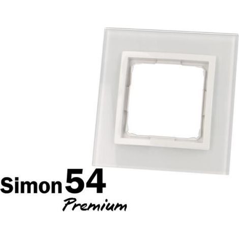Plaque Enjoliveur - Verre Givré - Insert Plastique Blanc - Pour Boîtier Électrique 1 Poste - Unité