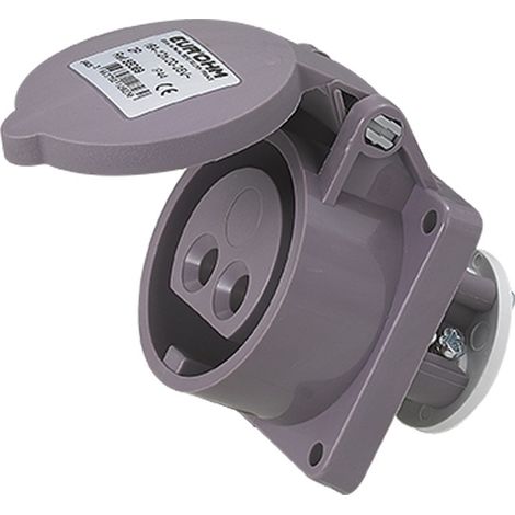 Socle de prise industrielle à encastrer à 20° IP44 - 2P - 16A - 24V AC - Eur'Ohm