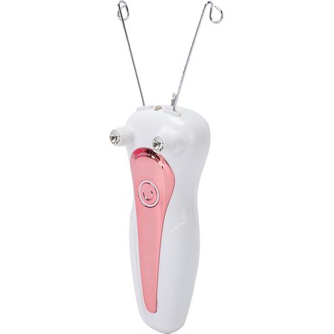 Épilateur à Fil de Coton, Outil D'épilation à Filetage électrique avec éclairage LED et Charge de Type C, pour les Lèvres du Visage, les Sourcils, les Bras et les Jambes (or rose) (1/5)