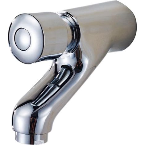 Badezimmer-Wasserhahn, verchromter Messing-Einhebel-Wand-Push-Pull-Badezimmer-Wasserhahn