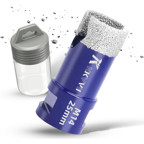Carrelage Diamant 25mm Scie Cloche Diamantée Trépans de Forage Avec Brasé Sous Vide et Filetage M14 pour Granit Porcelaine Céramique Marbre, pour Meuleuse d'angle (1/5)