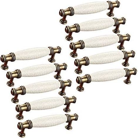 Poignées de porte en céramique pour meubles, support de poignée pour porte de meuble, poignée de tiroir de cuisine avec entraxe de 96 mm. (1/5)