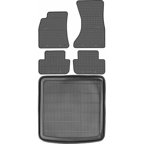 Juego de alfombrillas de goma para coche y maletero para Audi A4 B8 Kombi (2007-2015).