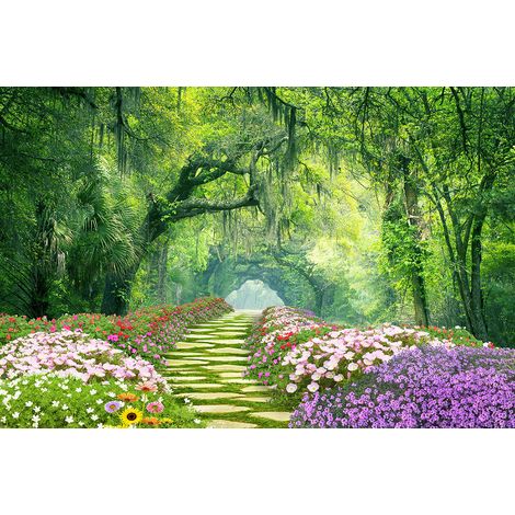 Papier peint panoramique - Chemin Forêt - 260 cm x 172 cm (1/2)