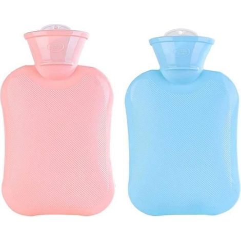 Lot de 2 Bouillotte Eau Chaude,500ML Bouteille D'eau Chaude,Aide à fournir Les Plus de Chaleur et de Confort,Idéal Les Journées
