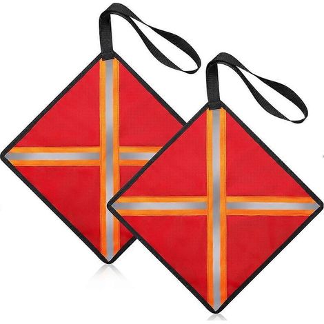 Lot de 2 drapeaux de sécurité pour camions, drapeau rouge réfléchissant de 32 cm (12,6 pouces) pour chargements de camions, drapeaux de sécurité réfléchissants haute visibilité (1/5)