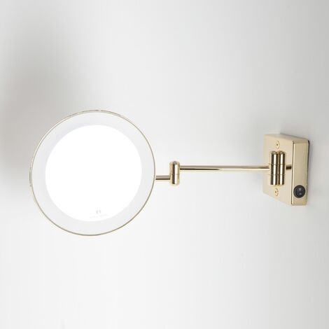 Miroir grossissant x3 à LED alimentation direct IP23 Discolo double bras or - Koh-I-Noor C352G3 (1/4)