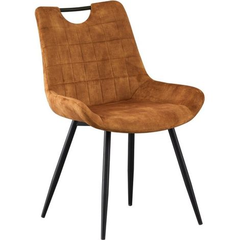 Sedia 'NINO' in velluto color oro, dimensioni H84 x L56 x P62.5, ideale per la tua cucina o sala da pranzo.